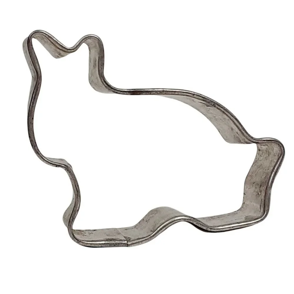 Bunny Rabbit Antique Cookie Cutter Easter Spring Cottage Soldered Metal Bakeware - Picture 6 of 11